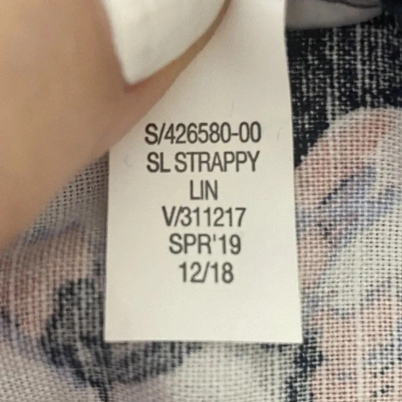 Banana Republic Womens Navy Blue‎ Floral Linen Blend Wide Leg Jumpsuit Size 6 - Picture 7 of 7